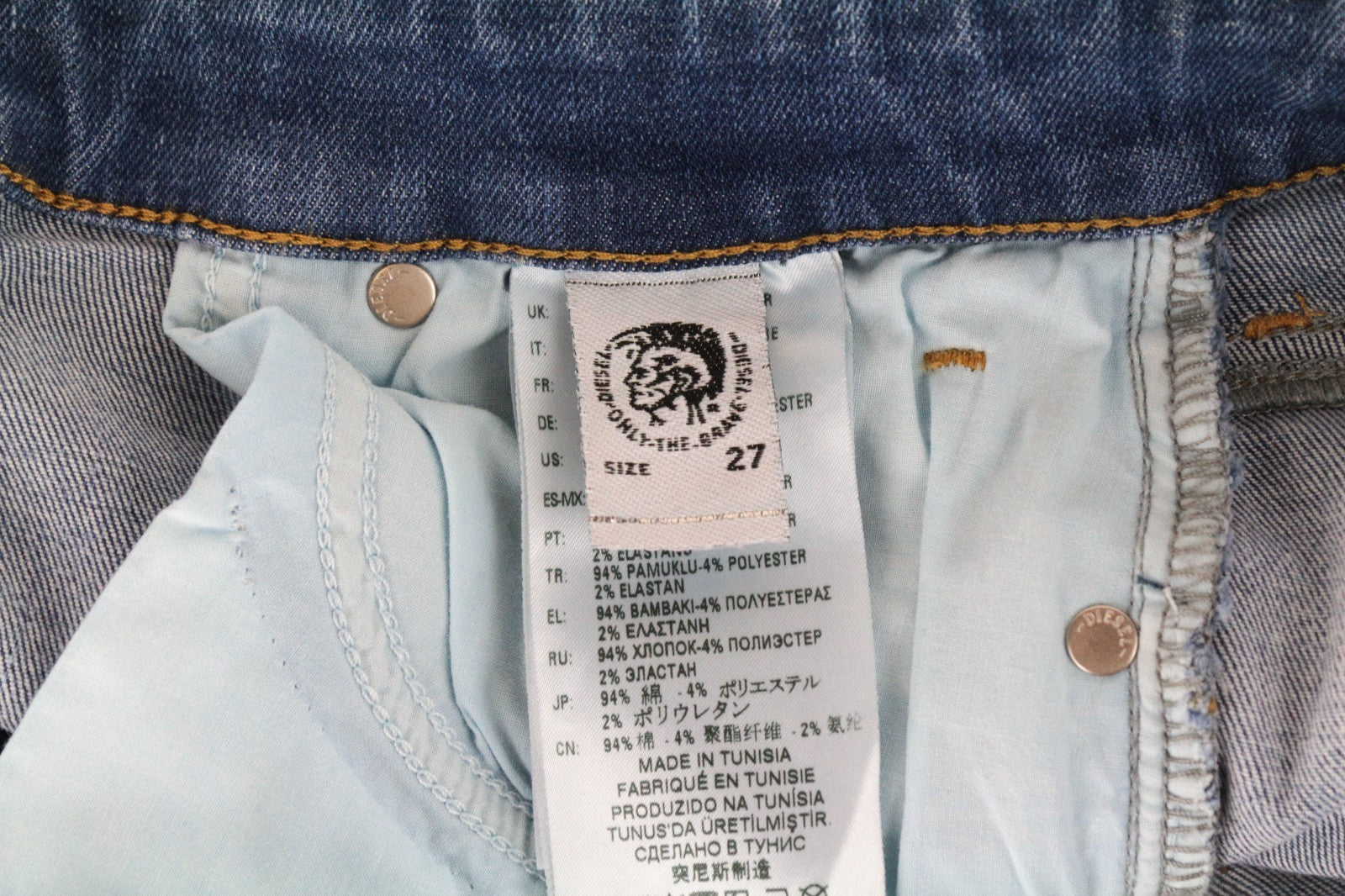 DIESEL Slandy-SP1 0090E Women Jeans W27/L30 Blue Stretch Super Slim-Skinny Fit