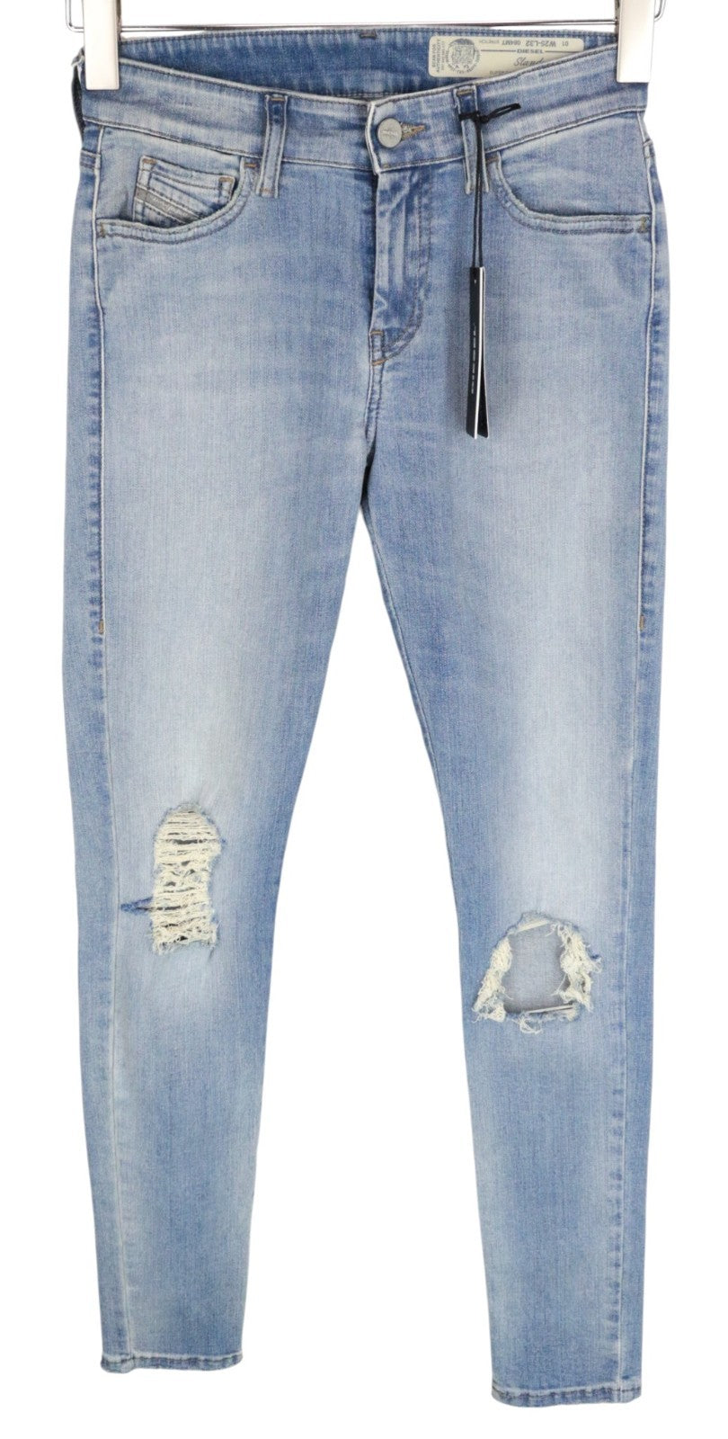 DIESEL Slandy 084MT Women Jeans W26/L32 Distressed Super Slim Skinny Blue