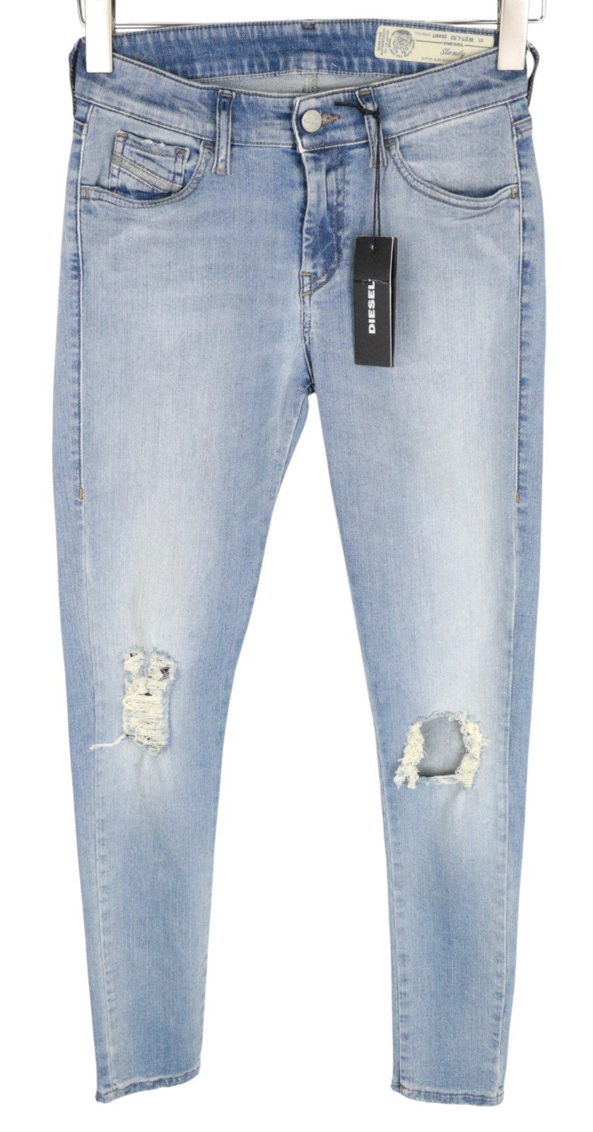 DIESEL Slandy 084MT Women Jeans W27/L32 Super Slim Skinny Fit Distressed Blue