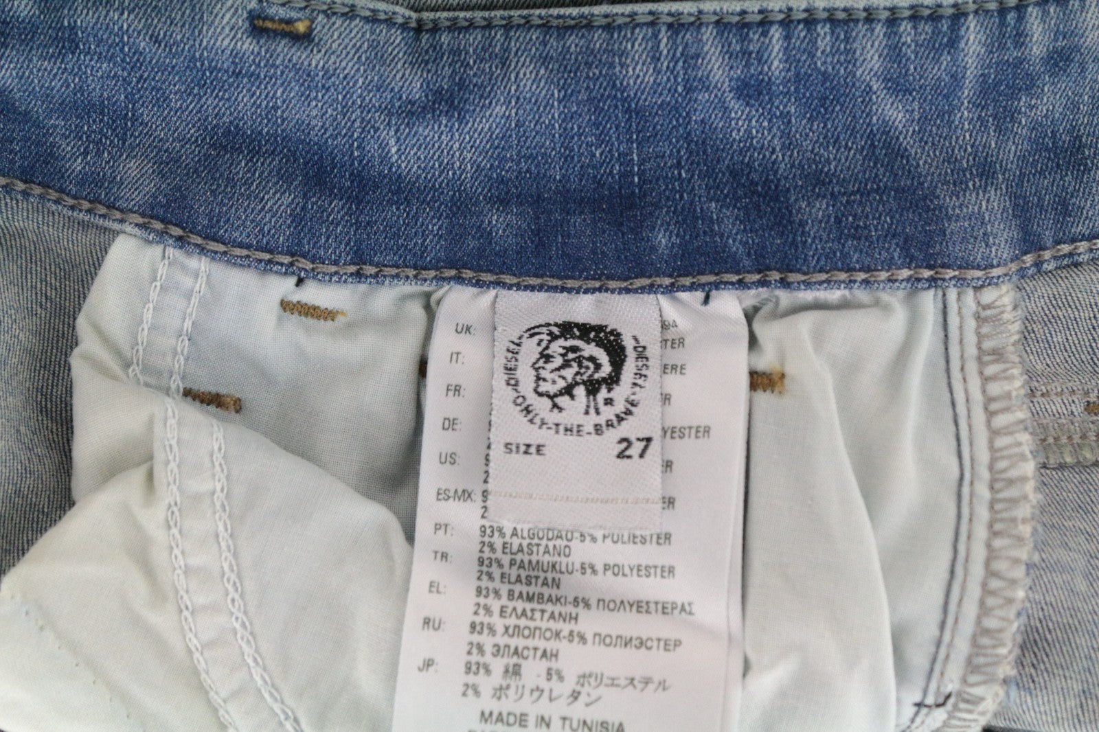 DIESEL Slandy 084MT Women Jeans W27/L32 Super Slim Skinny Fit Distressed Blue