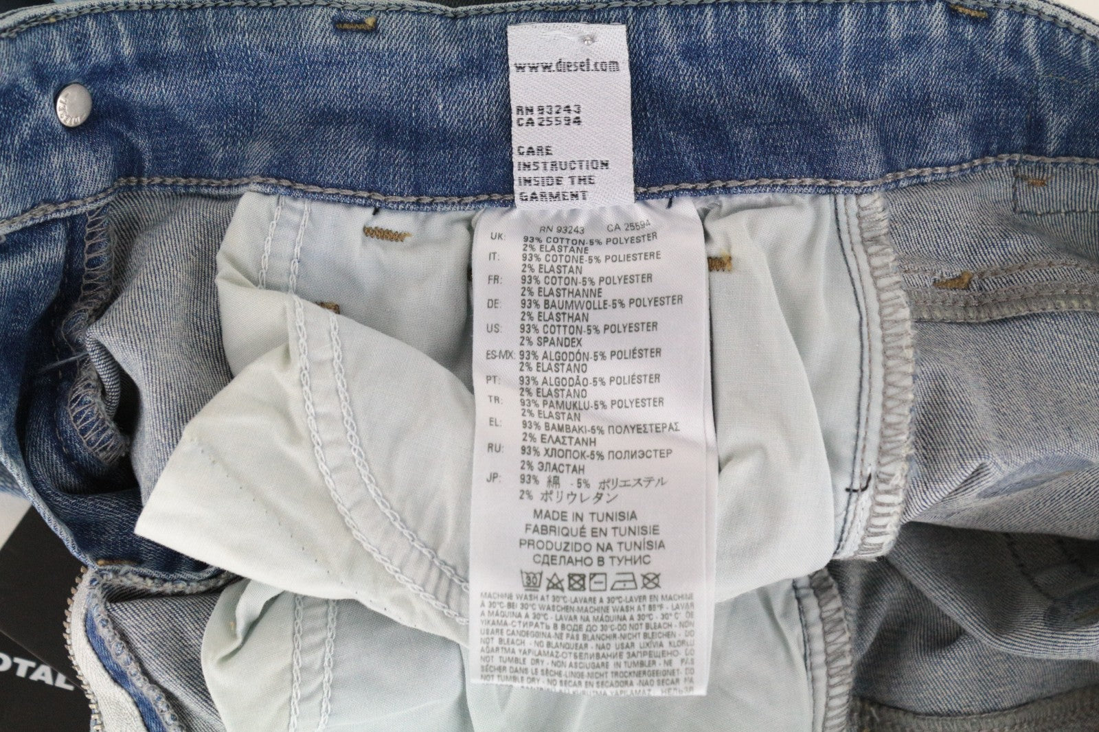 DIESEL Slandy 084MT Women Jeans W27/L32 Super Slim Skinny Fit Distressed Blue