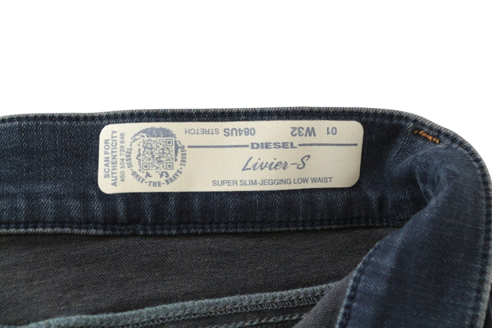 DIESEL Livier-S 084US Women Jeans W32 Stretch Jeggings Low Waist Slim Blue