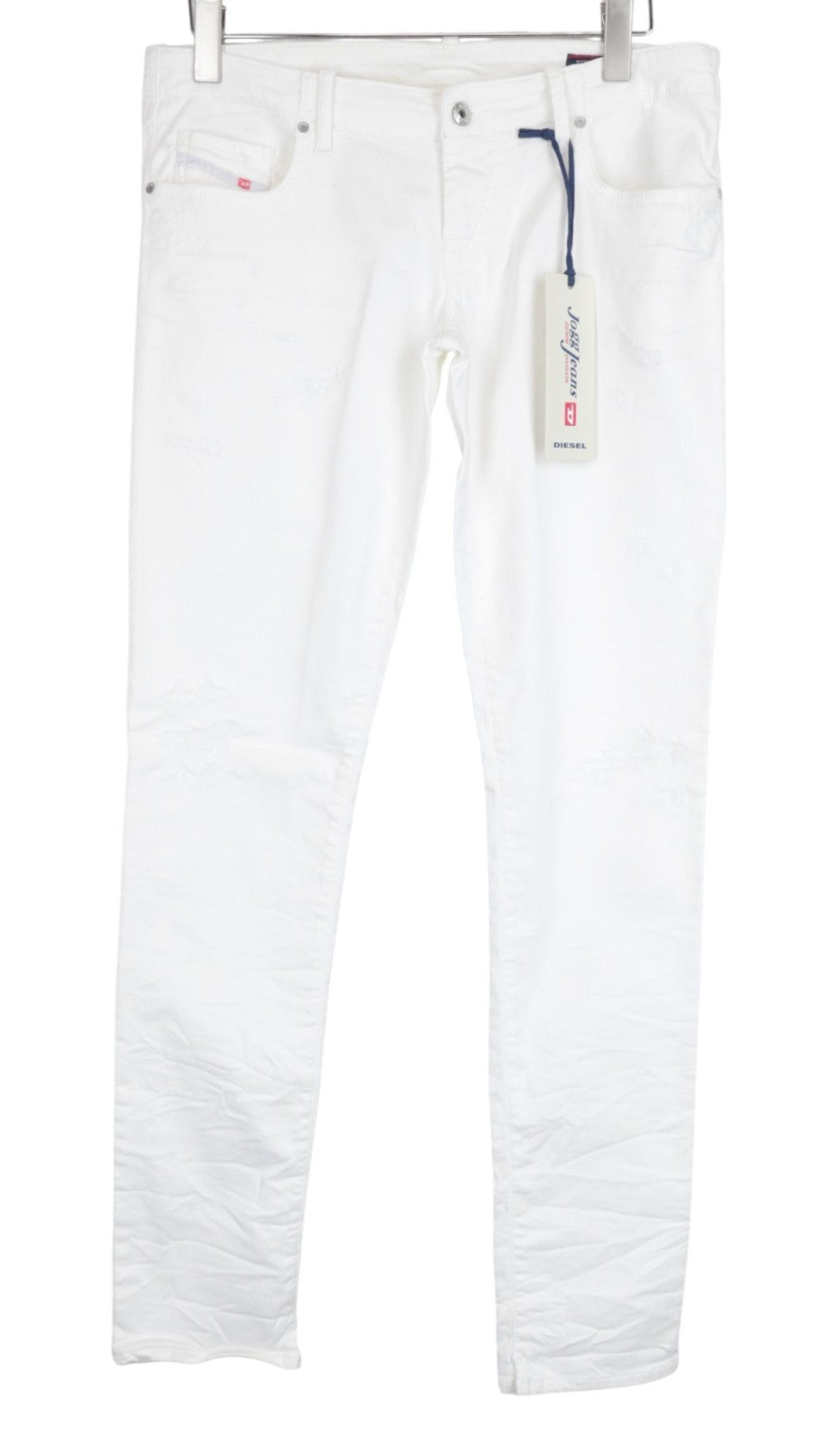 DIESEL Gruppe-Ne 0672D Women Jeans W31 Sweat Jogg Slim Off-White Cotton Stretch