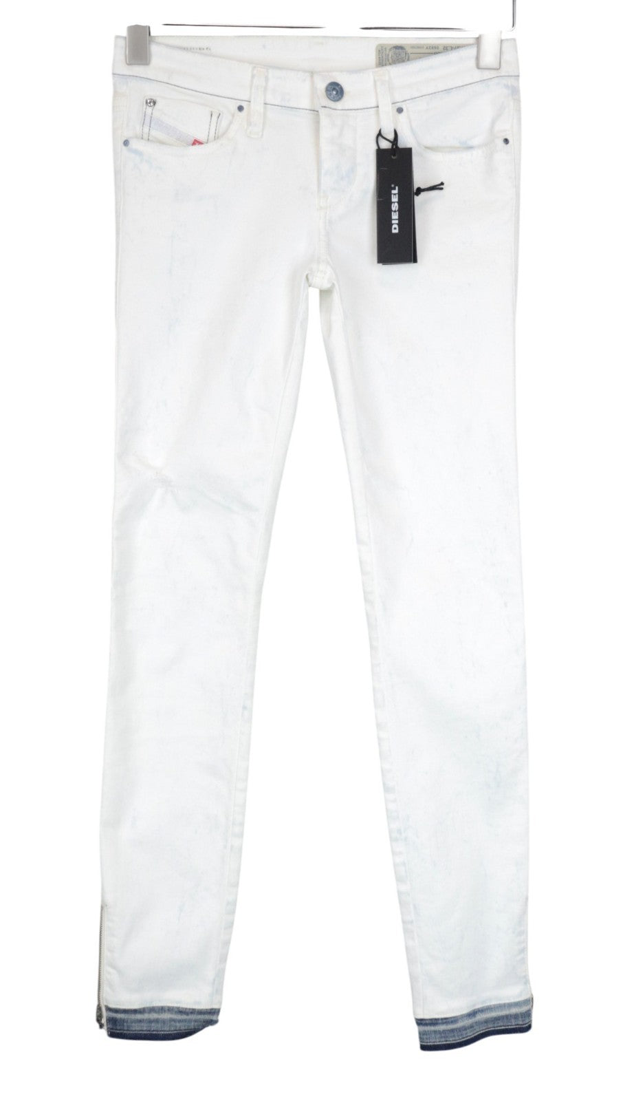 DIESEL Skinzee-Low-Zip 0682Y Women Jeans W27/L32 Super Slim-Skinny Off-White
