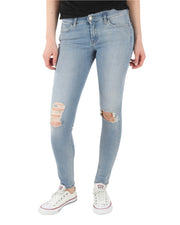 DIESEL Skinzee R4TM8 Women Jeans W26/L30 Super Slim-Skinny Blue Ripped Stretch