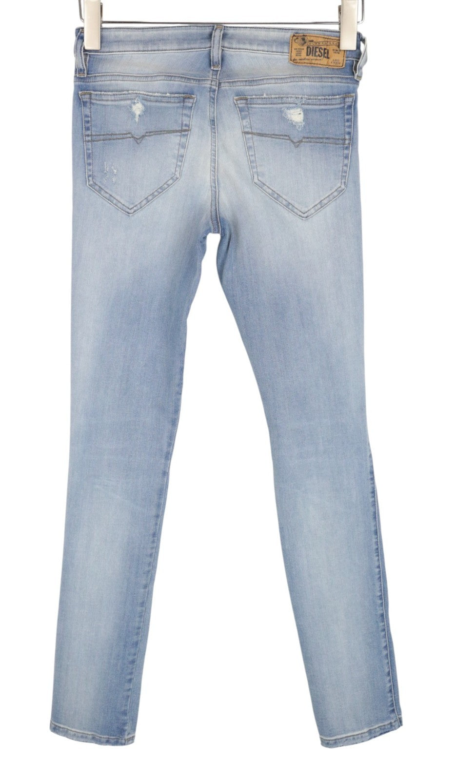 DIESEL Skinzee R4TM8 Women Jeans W26/L30 Super Slim-Skinny Blue Ripped Stretch