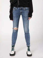 DIESEL Gracey 069AI Women Jeans W29/L32 Super Slim-Skinny Blue Low Waist Stretch
