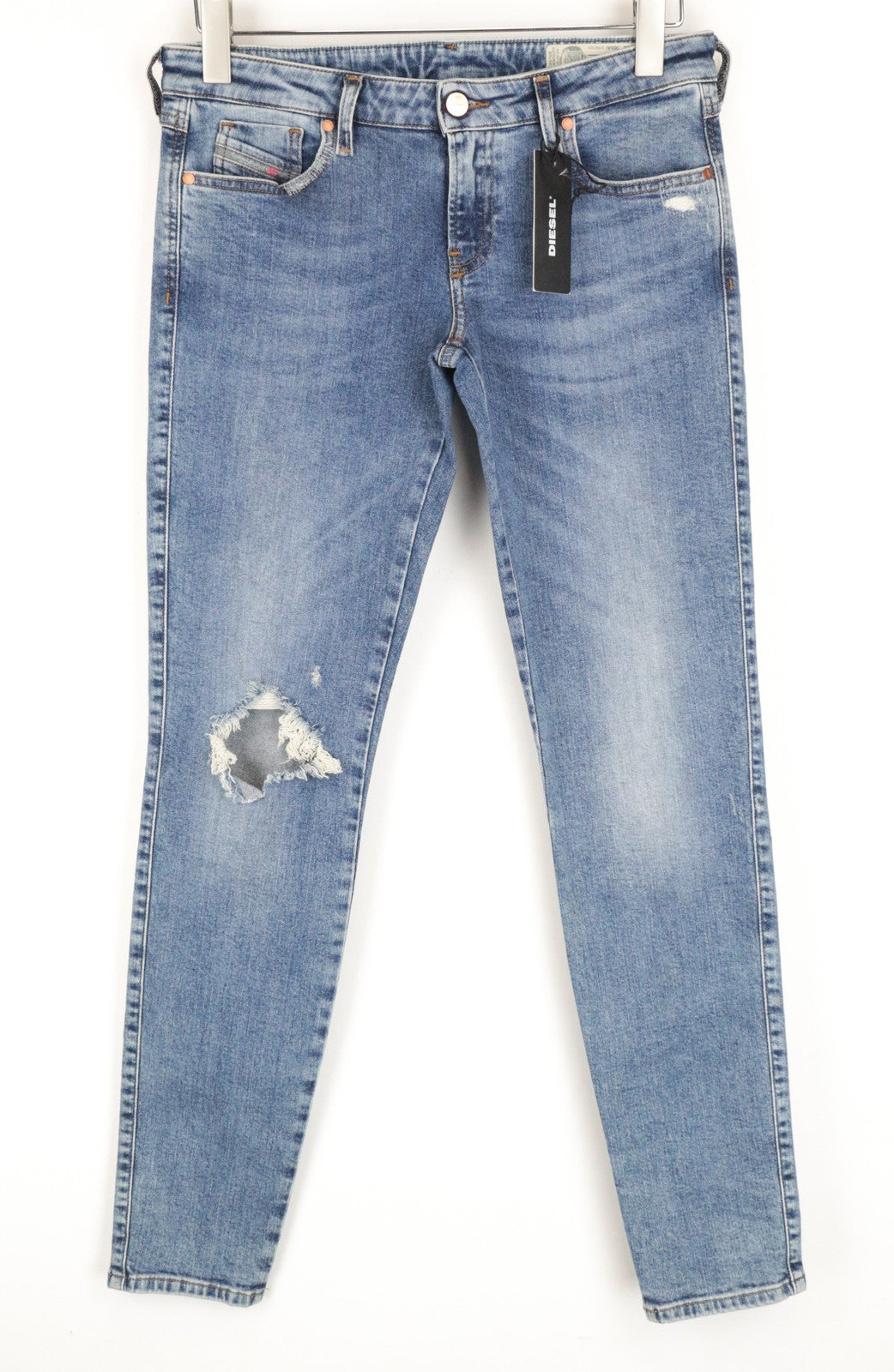 DIESEL Gracey 069AI Women Jeans W29/L32 Super Slim-Skinny Blue Low Waist Stretch