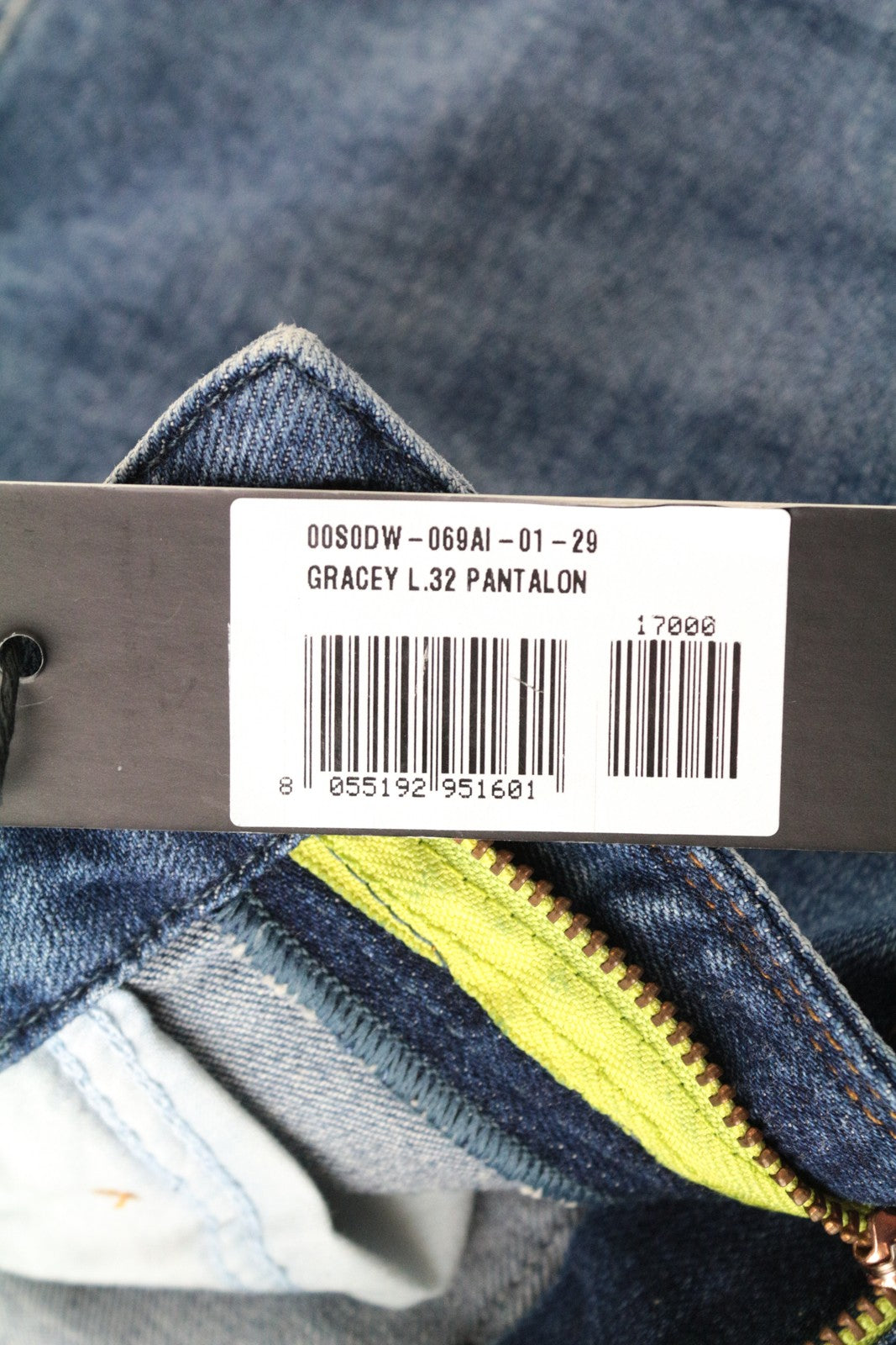 DIESEL Gracey 069AI Women Jeans W29/L32 Super Slim-Skinny Blue Low Waist Stretch