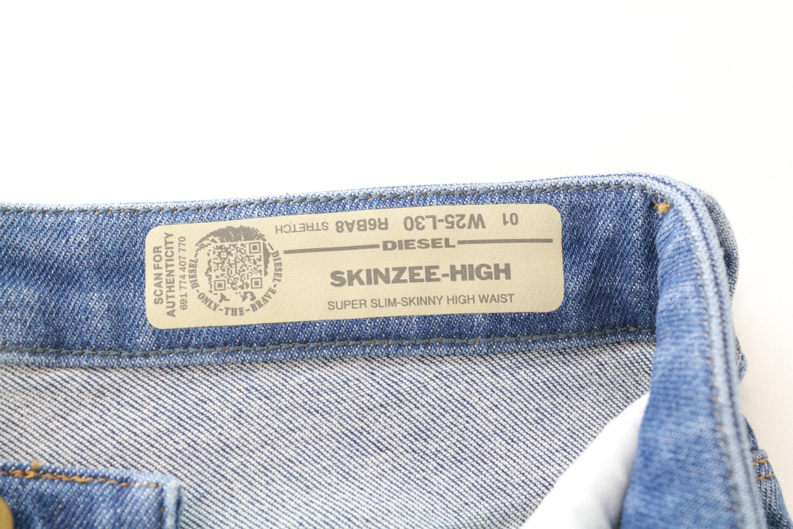 DIESEL Skinzee-High R6BA8 Women Jeans W25/L30 Super Slim-Skinny Blue Stretch