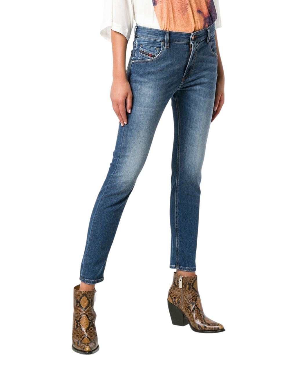 DIESEL Krailey-B-T 084YM Women Jeans W27 Sweat Jogg Skinny Blue Wash Stretch