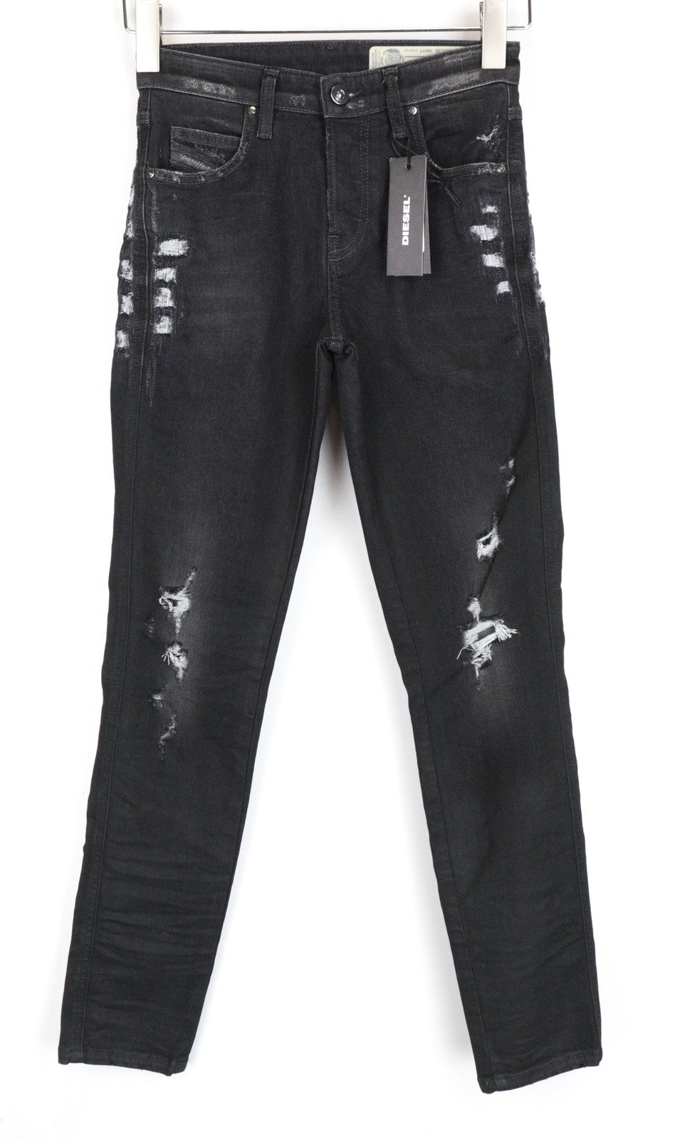 DIESEL Babhila 084YT Women Jeans W24/L30 Slim Skinny Grey Cotton Stretch Girls