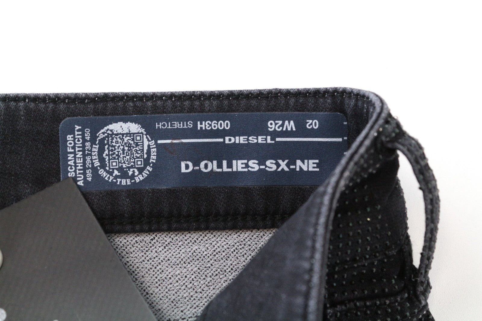 DIESEL D-Ollies-SX-NE 0093H Women Jeans W26 Slim Skinny Grey Rhinestones Stretch