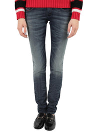 DIESEL Grupee-Ne 0674X Women Jeans W23 Jogg Sweat Ripped Blue Slim Skinny Fit