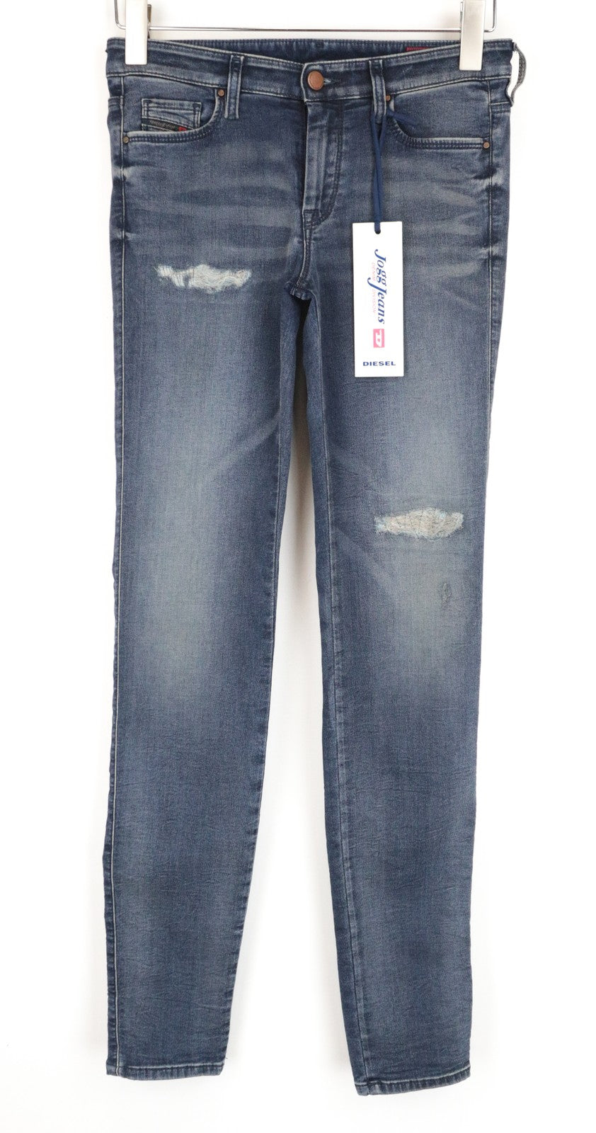 DIESEL Doris-Ne 0676V Women Jeans W27 Jogg Sweat Blue Distressed Slim Skinny Fit