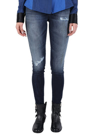 DIESEL Doris-Ne 0678S Women Jeans W26 Jogg Sweat Super Slim Blue Distressed