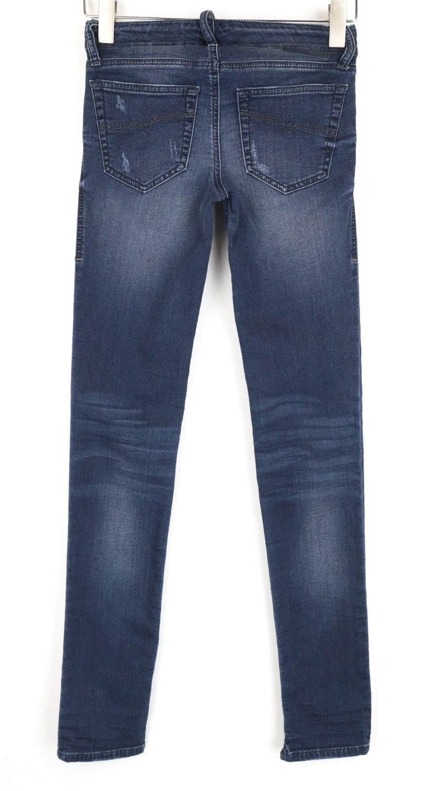 DIESEL Grupee-Ne 0670V Women Jeans W23 Slim Skinny Distress Jogg Sweat Blue