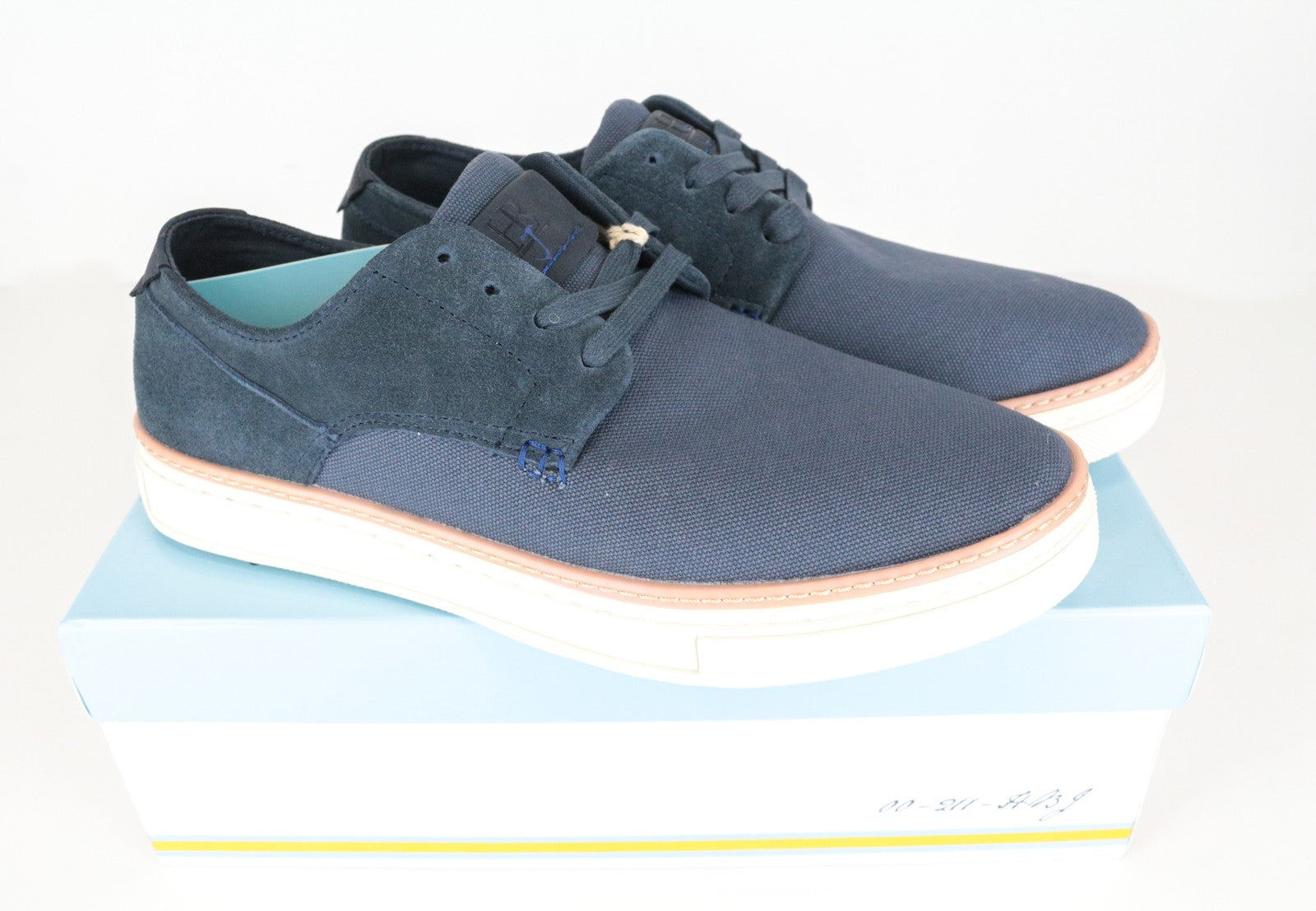 HARMONT & BLAINE Men Trainers EU43 Sneakers Plain Weave Midnight Blue Laces