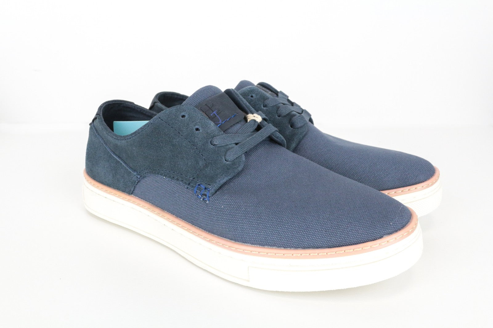 HARMONT & BLAINE Men Trainers EU43 Sneakers Plain Weave Midnight Blue Laces