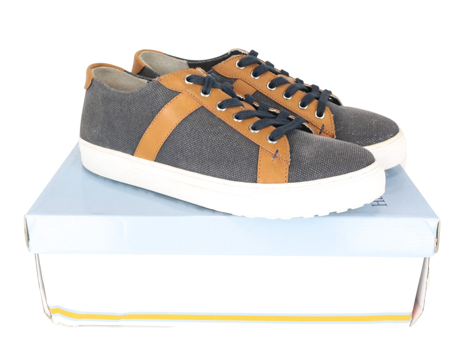 HARMONT & BLAINE Men Trainers EU44 Grey Two-Tone Sneakers Flat Faux Leather