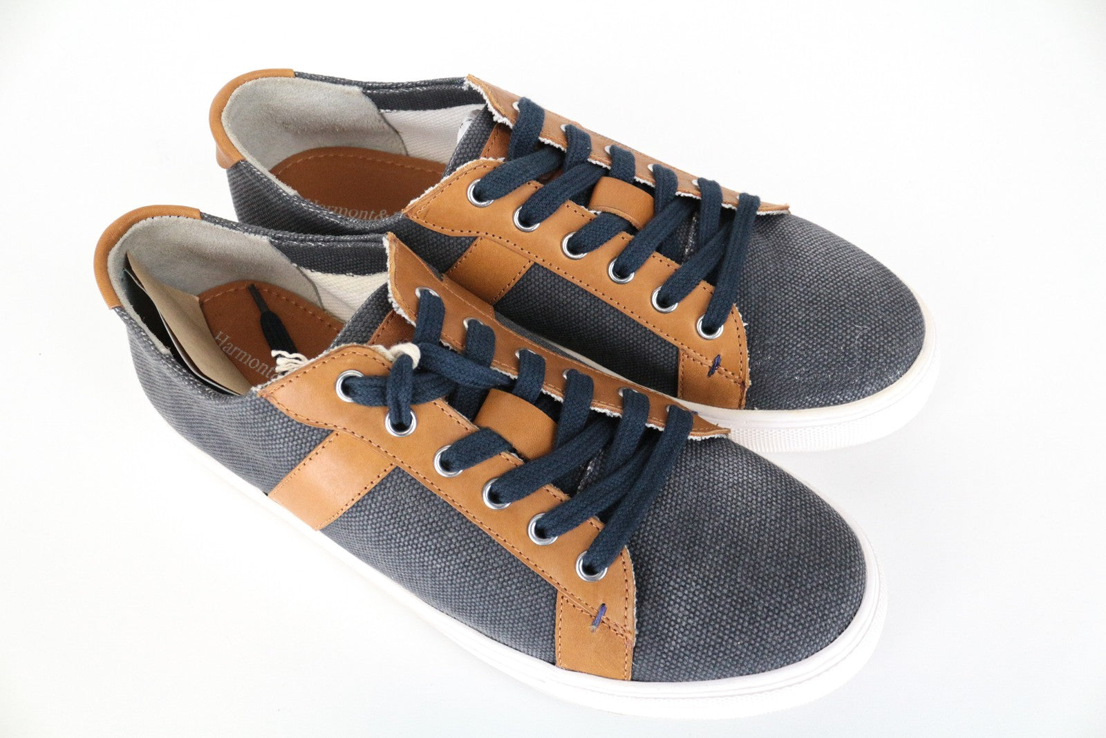 HARMONT & BLAINE Men Trainers EU44 Grey Two-Tone Sneakers Flat Faux Leather