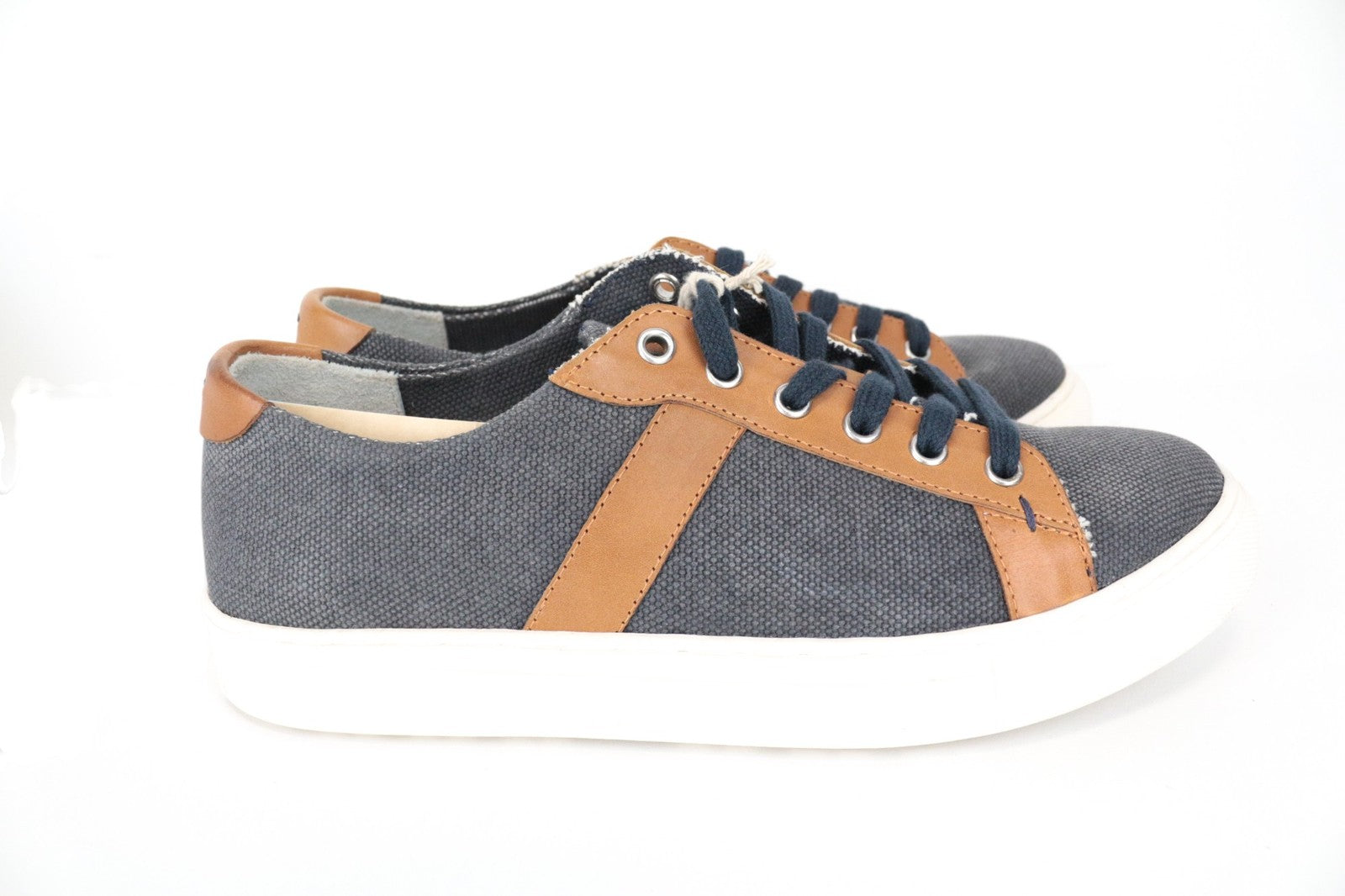 HARMONT & BLAINE Men Trainers EU43 Sneakers Steel Grey Two-Tone Canvas Flat