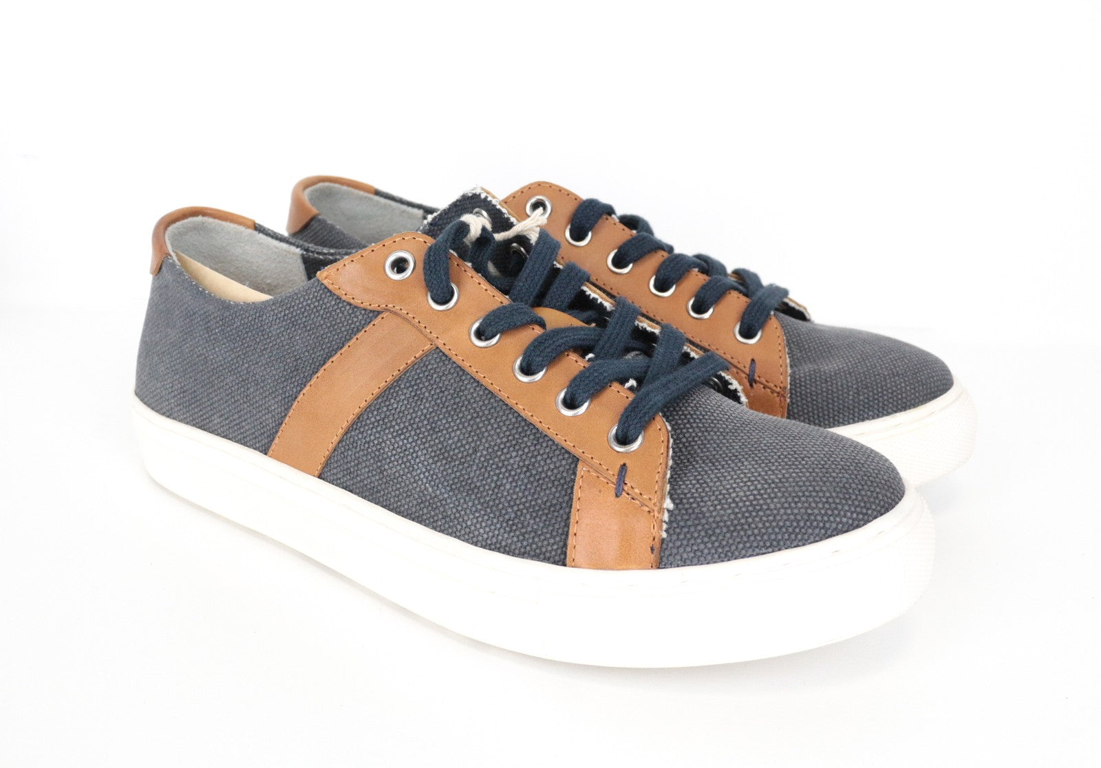 HARMONT & BLAINE Men Trainers EU43 Sneakers Steel Grey Two-Tone Canvas Flat