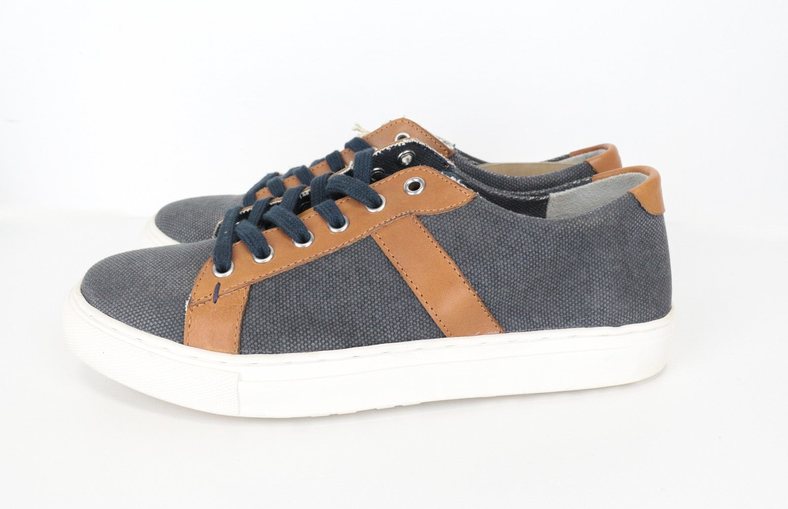 HARMONT & BLAINE Men Trainers EU43 Sneakers Steel Grey Two-Tone Canvas Flat