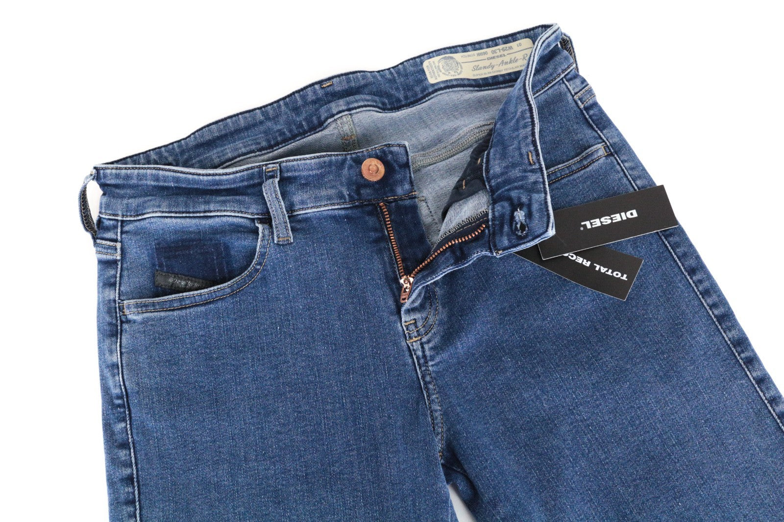 DIESEL Slandy-Ankle-R 0699I Women Jeans W29/L30 Slim Skinny Fit Blue Stretch