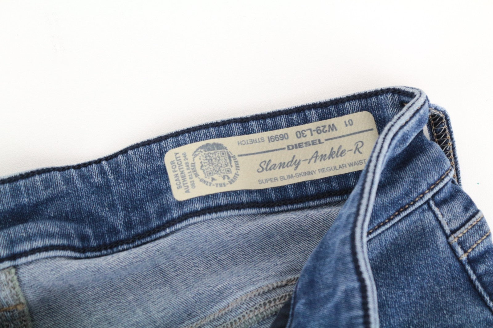 DIESEL Slandy-Ankle-R 0699I Women Jeans W29/L30 Slim Skinny Fit Blue Stretch