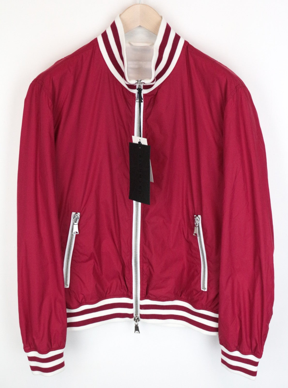 RICHMOND Men Jacket 52 Red Lightweight Long Sleeve Zip Casual Lined