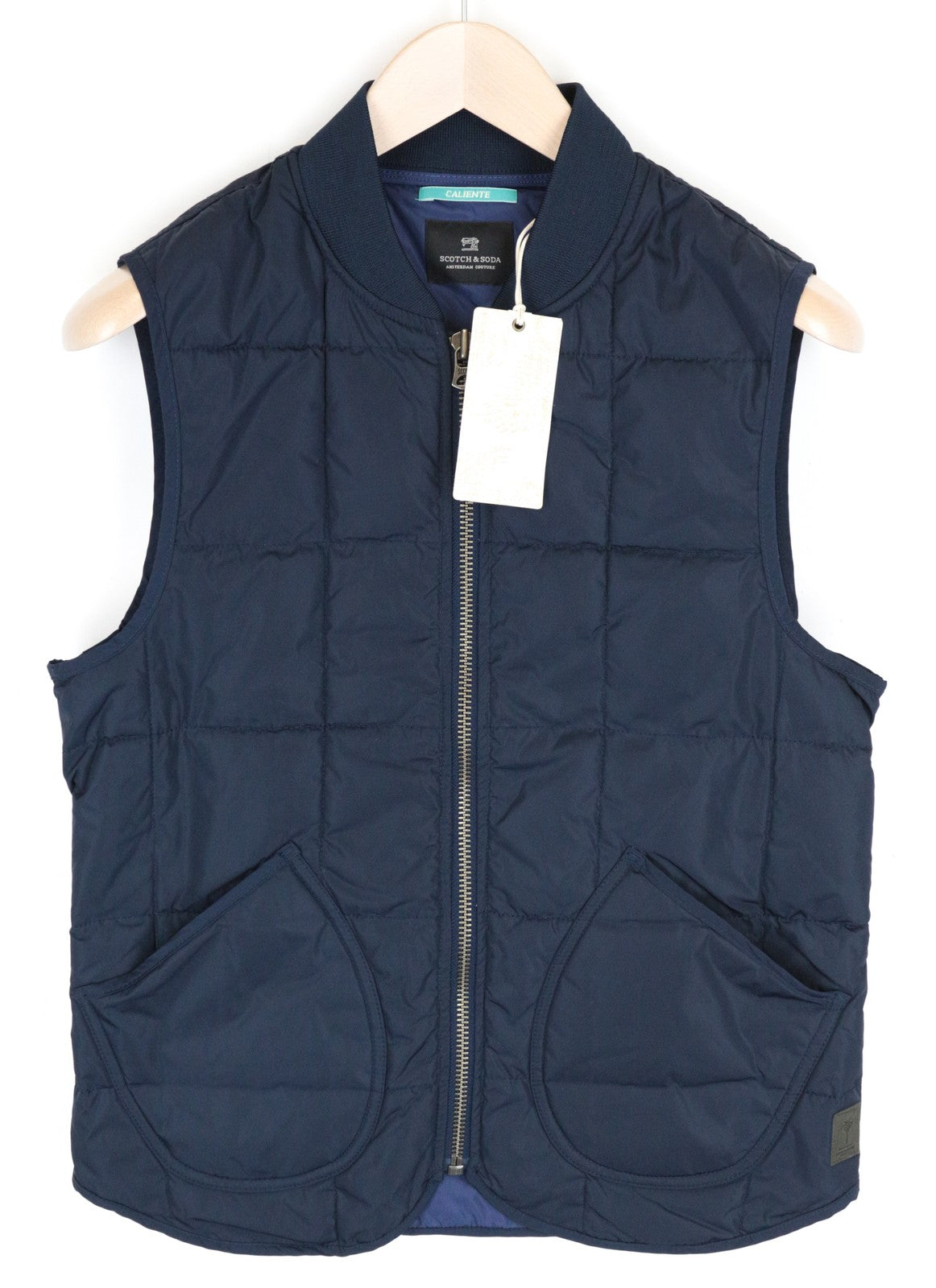 SCOTCH & SODA Ams Couture Men Jacket S Blue Gilet Lined Padded Sleeveless