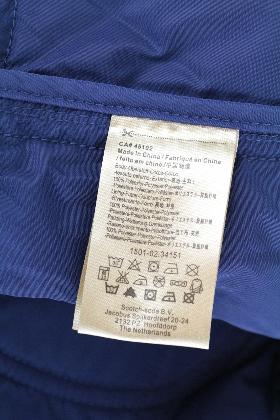 SCOTCH & SODA Ams Couture Men Jacket S Blue Gilet Lined Padded Sleeveless