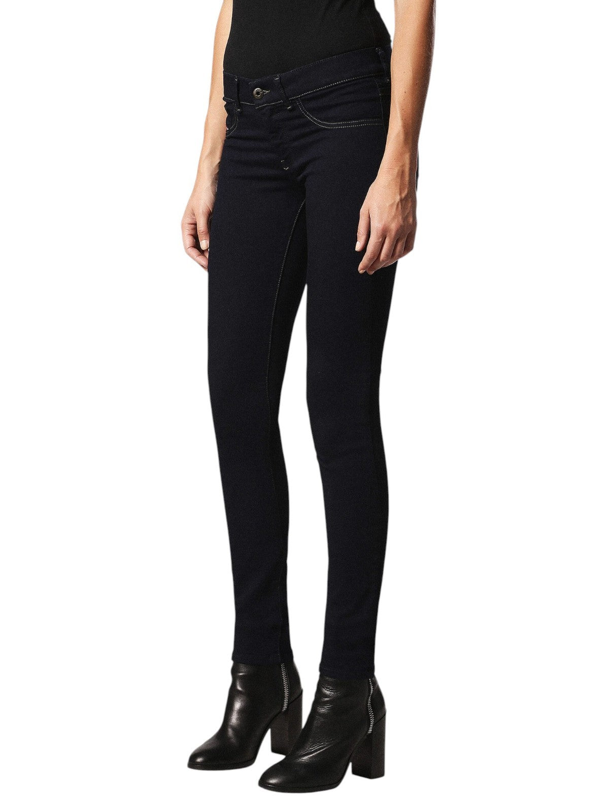 DIESEL Livier 0881B Women Jeans W24 Super Slim Girls Blue Navy Cotton Stretch