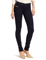 DIESEL Livier R608A Women Jeans W25 Super Slim Fit Black Cotton Stretch