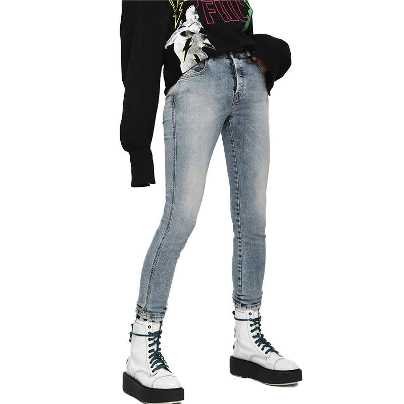 DIESEL Babhila 069BN Women Jeans W28/L32 Slim Skinny Cotton Stretch Light Blue