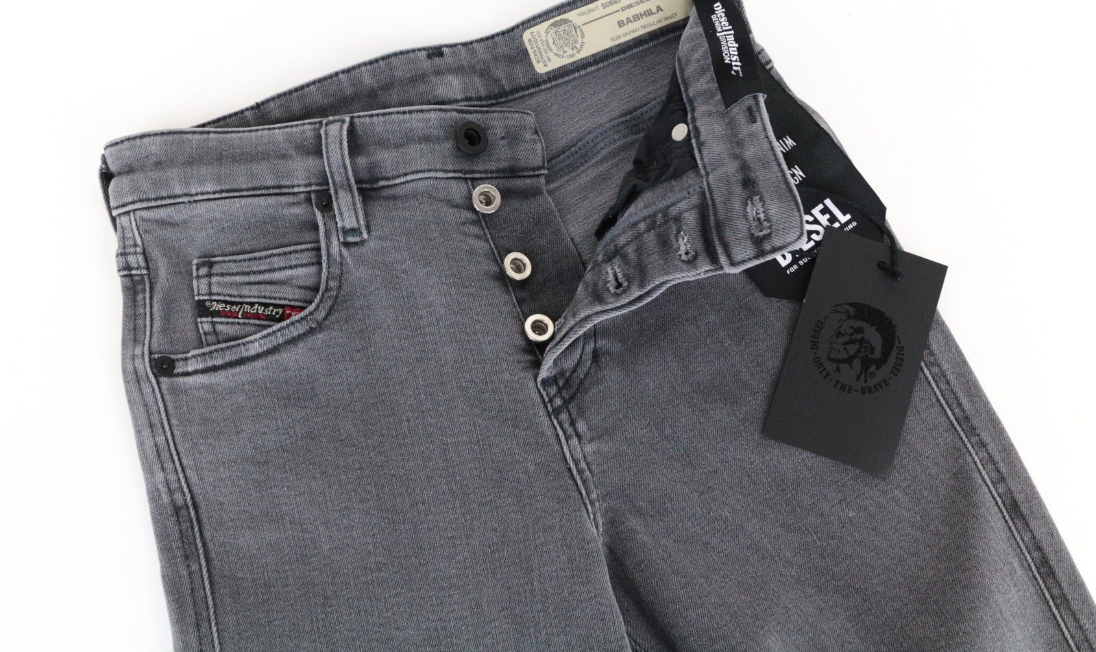 DIESEL Babhila 0890S Women Jeans W24/L32 Slim Skinny Fit Grey Stretch Girls