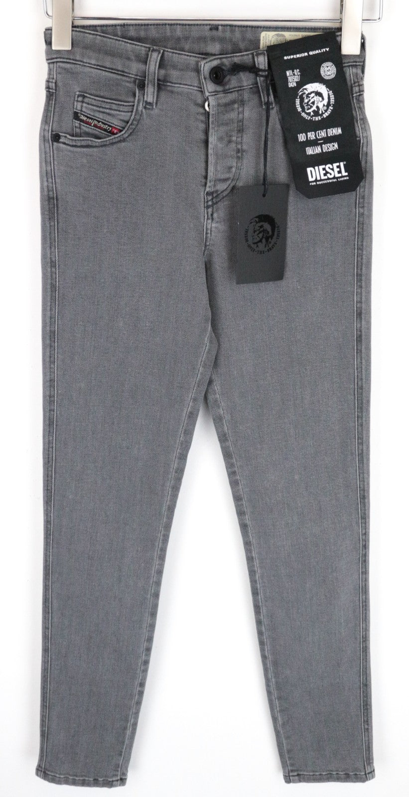 DIESEL Babhila 0890S Women Jeans W25/L32 Slim Skinny Grey Cotton Stretch