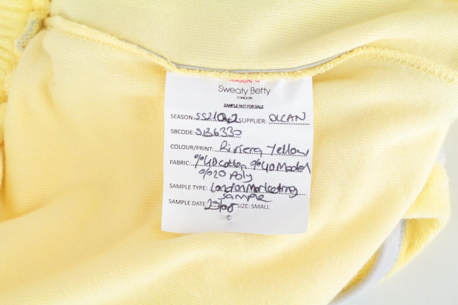SWEATY BETTY Women Sport Shorts S Yellow Cotton Blend Pull On Activewear Leisure