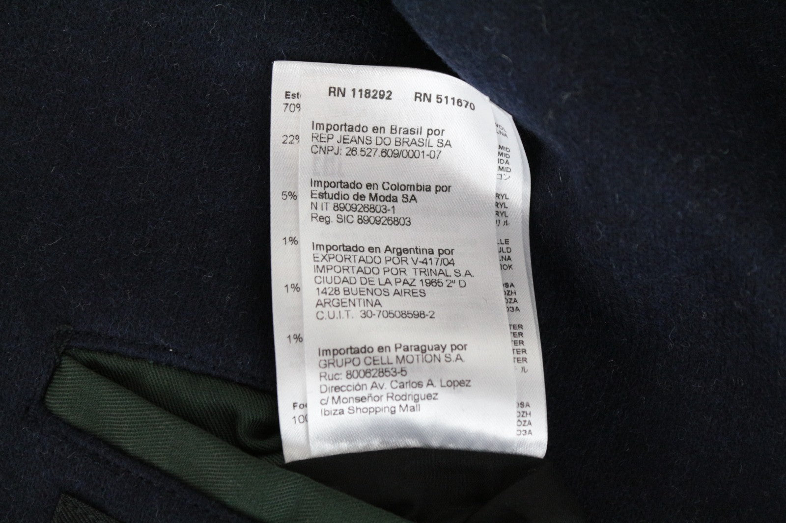 REPLAY Men Coat 48 M Blue Wool Blend Double-Breasted Peak Collared RRP499