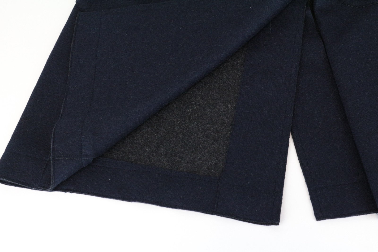 REPLAY Men Coat 48 M Blue Wool Blend Double-Breasted Peak Collared RRP499