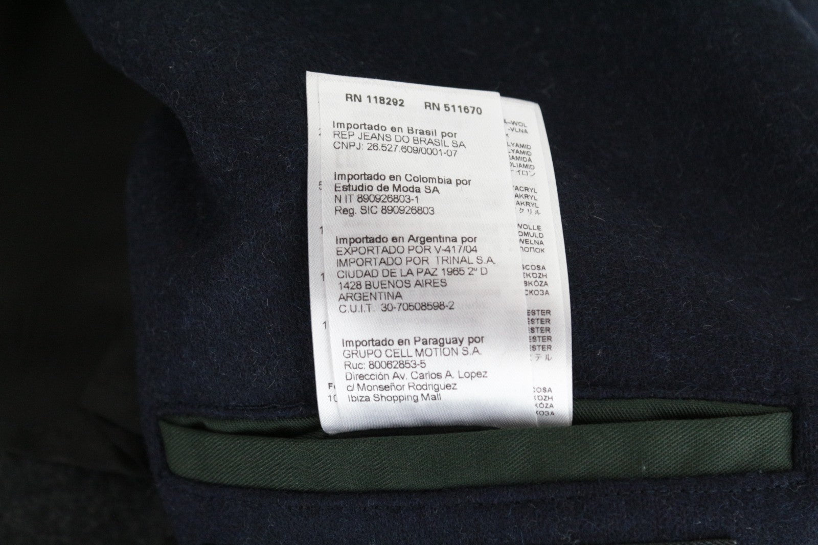 REPLAY Men Coat 50 L Blue Wool Blend Double-Breasted Peak Collared RRP499