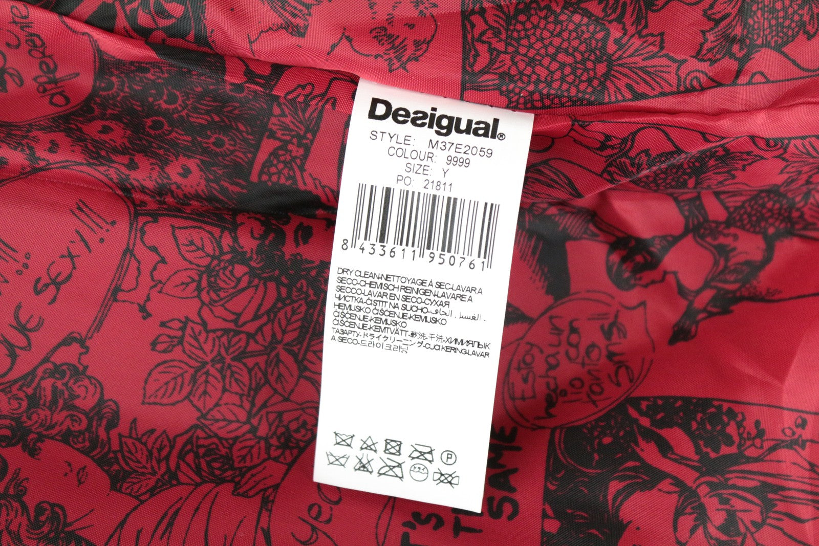 DESIGUAL Anna Laura Women Coat EU38 M Black Cotton Blend Single-Breasted Pattern