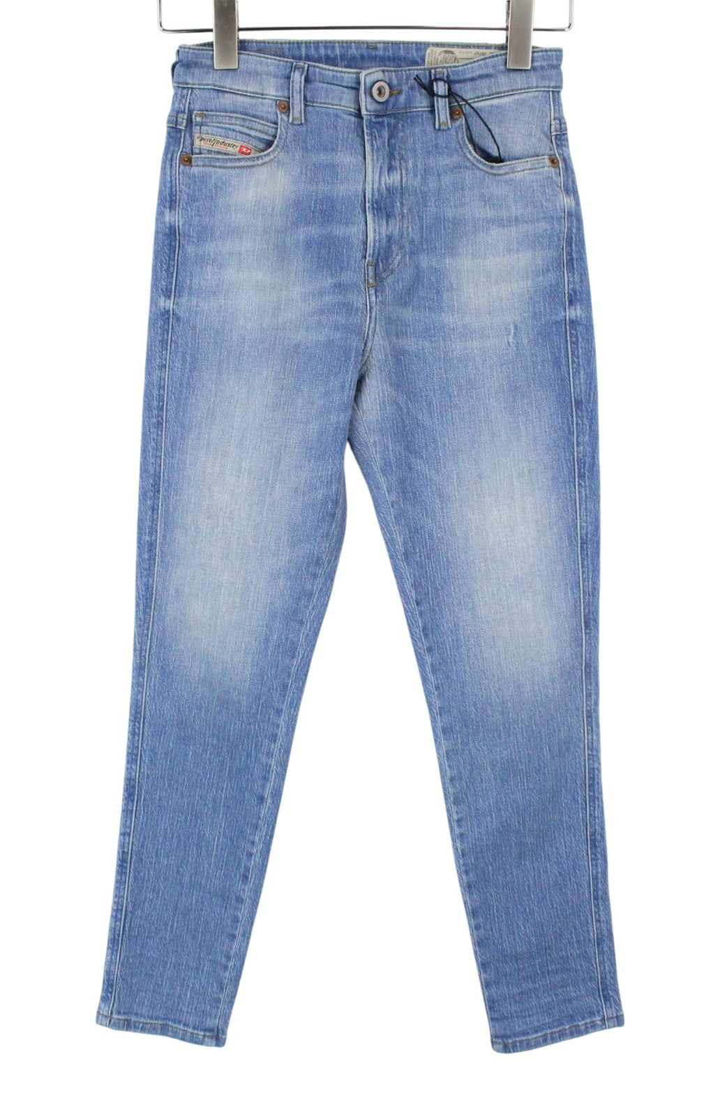 DIESEL Babhila-High 081AF Women Jeans W25/L32 Light Blue Distress Slim Skinny