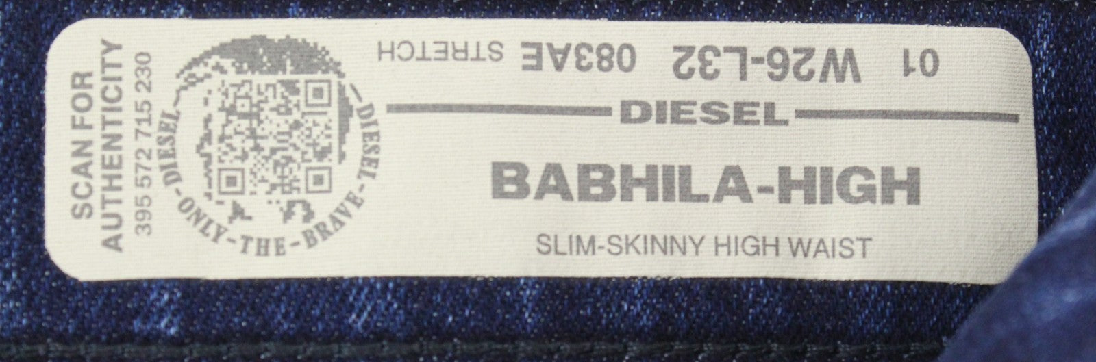 DIESEL Babhila-High 083AE Women Jeans W26/L32 Mid-Blue Stretch Slim Skinny Fit
