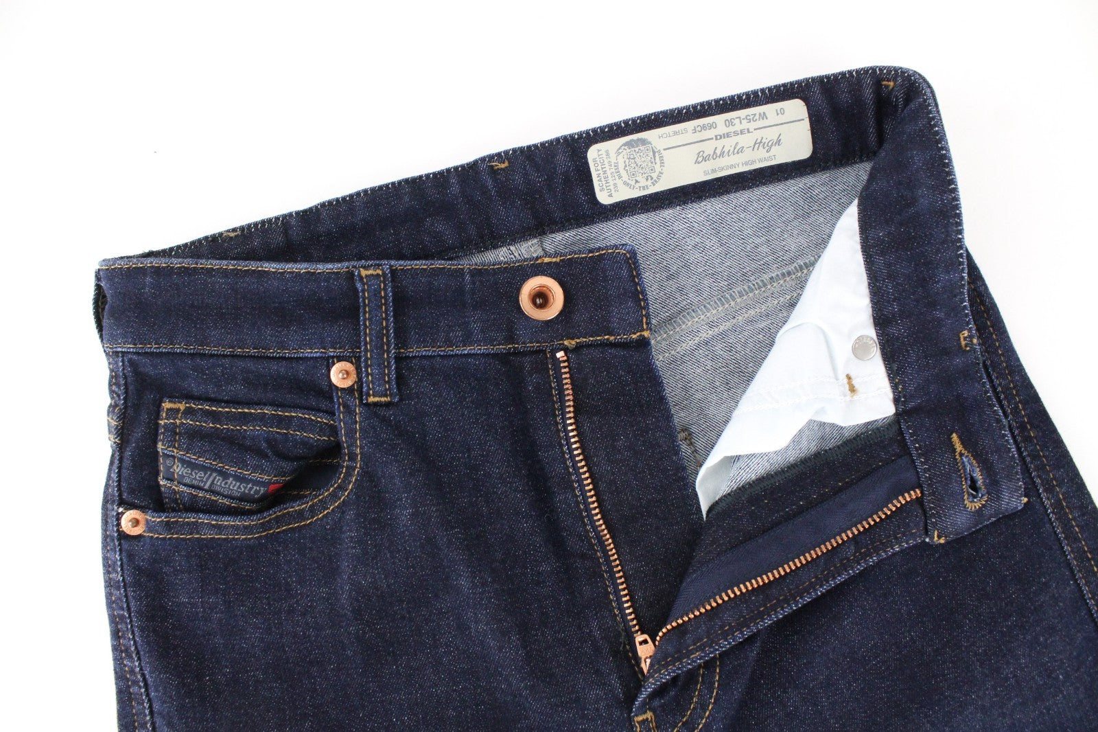 DIESEL Babhila-High 069CF Women Jeans W25/L30 Dark Blue Stretch Slim Skinny Fit