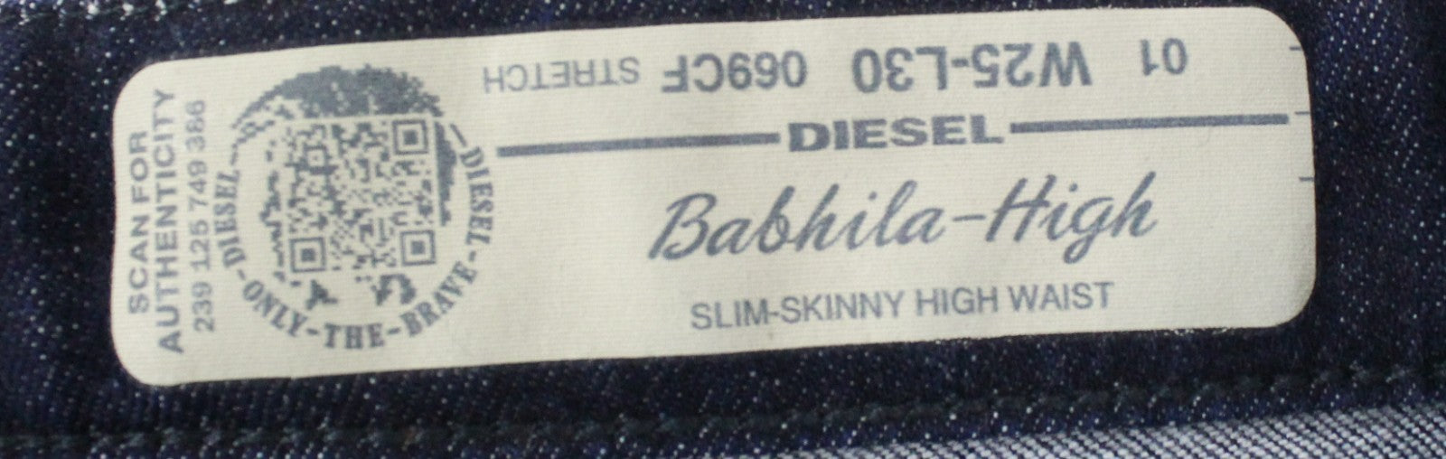 DIESEL Babhila-High 069CF Women Jeans W25/L30 Dark Blue Stretch Slim Skinny Fit