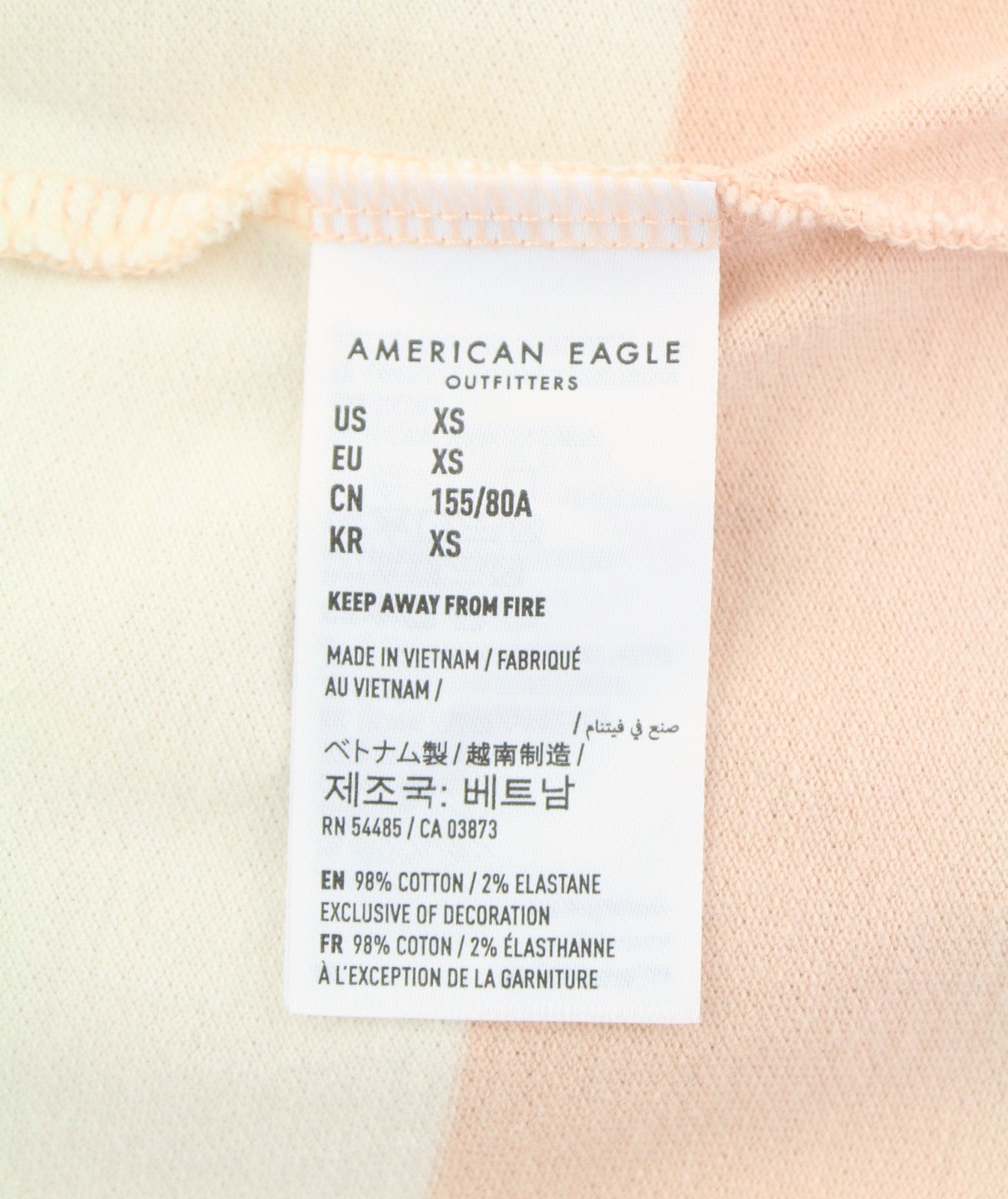 AMERICAN EAGLE OUTFITTERS Women T-Shirt XS Pink Striped Polo Short Sleeve