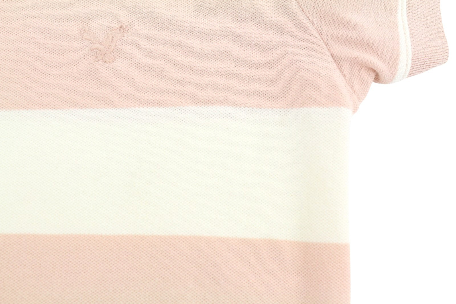 AMERICAN EAGLE OUTFITTERS Women T-Shirt XS Pink Striped Polo Short Sleeve