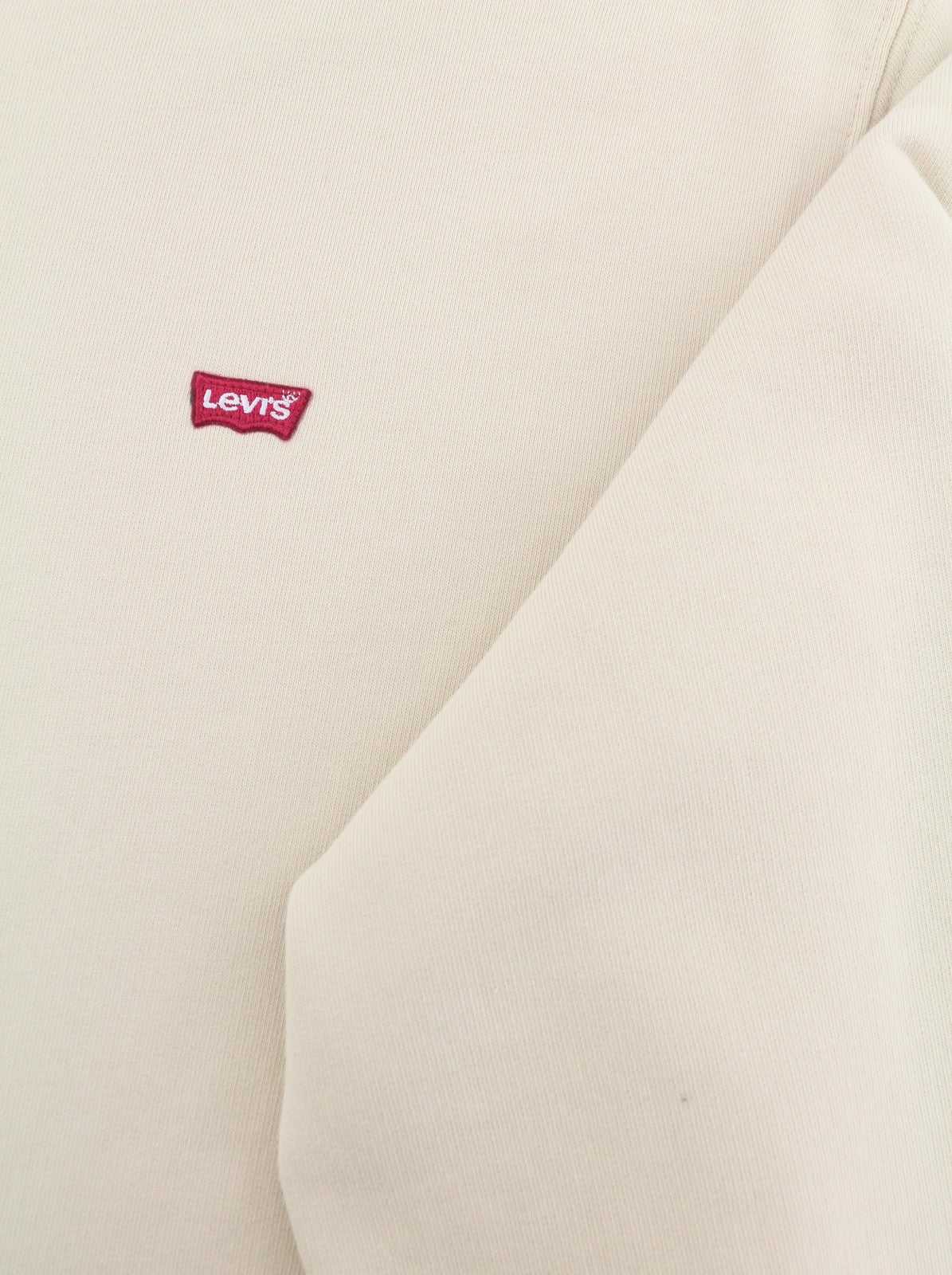 LEVI'S Standard Fit Men Sweatshirt M Beige Crew Neck Long Sleeve Pull On